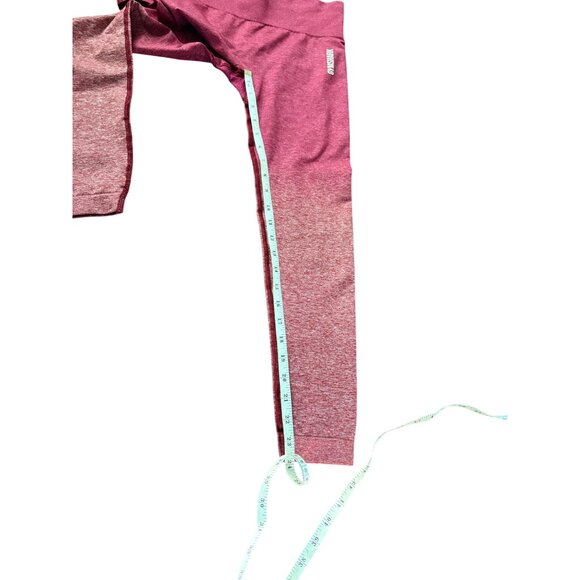 Gymshark Set Adapt Ombre Seamless Leggings & Long Sleeve Crop Top Burgundy Mediu - Picture 10 of 16